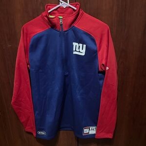 New Era Red and Blue NY Giants Quarter-Zip Pullover